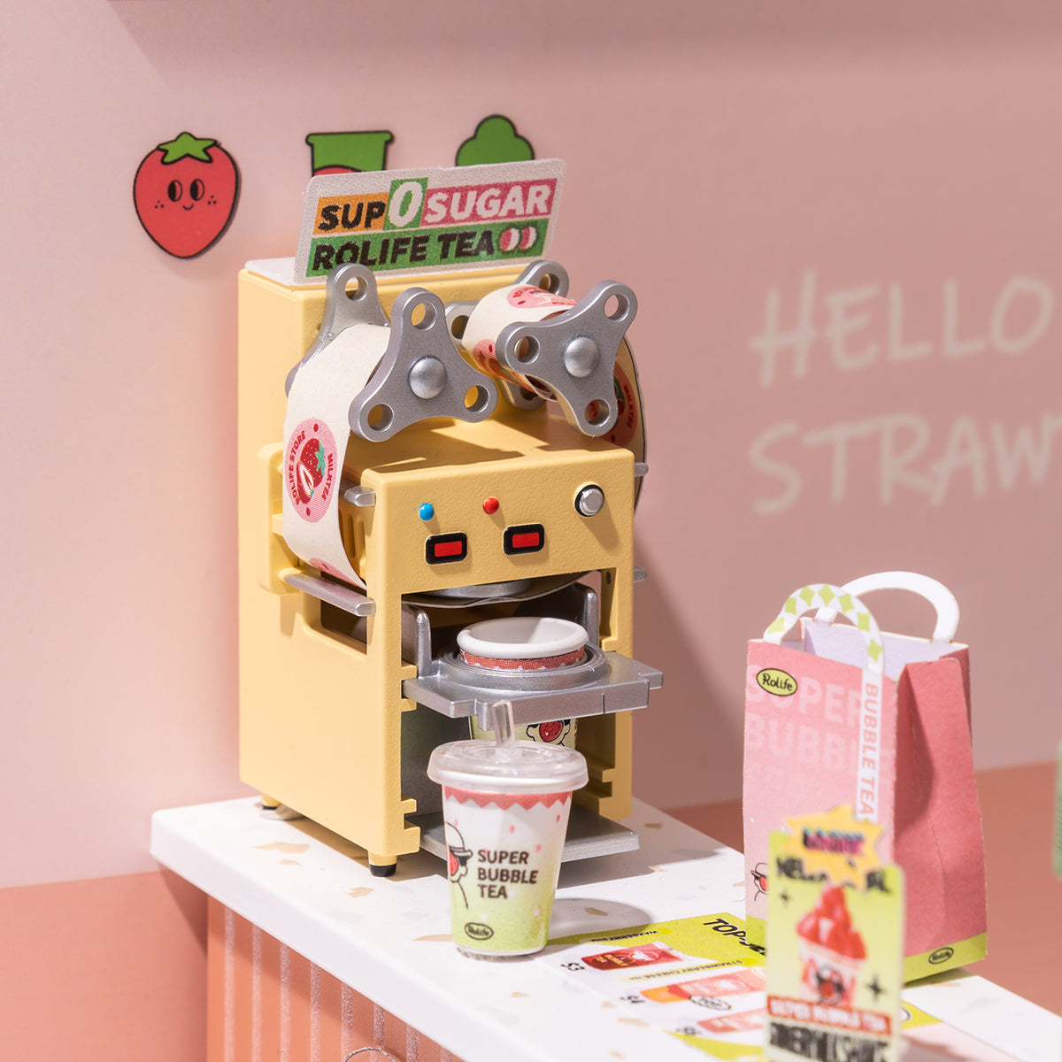 Rolife Super Creator Double Joy Bubble Tea DIY Miniature House Kit DW006
