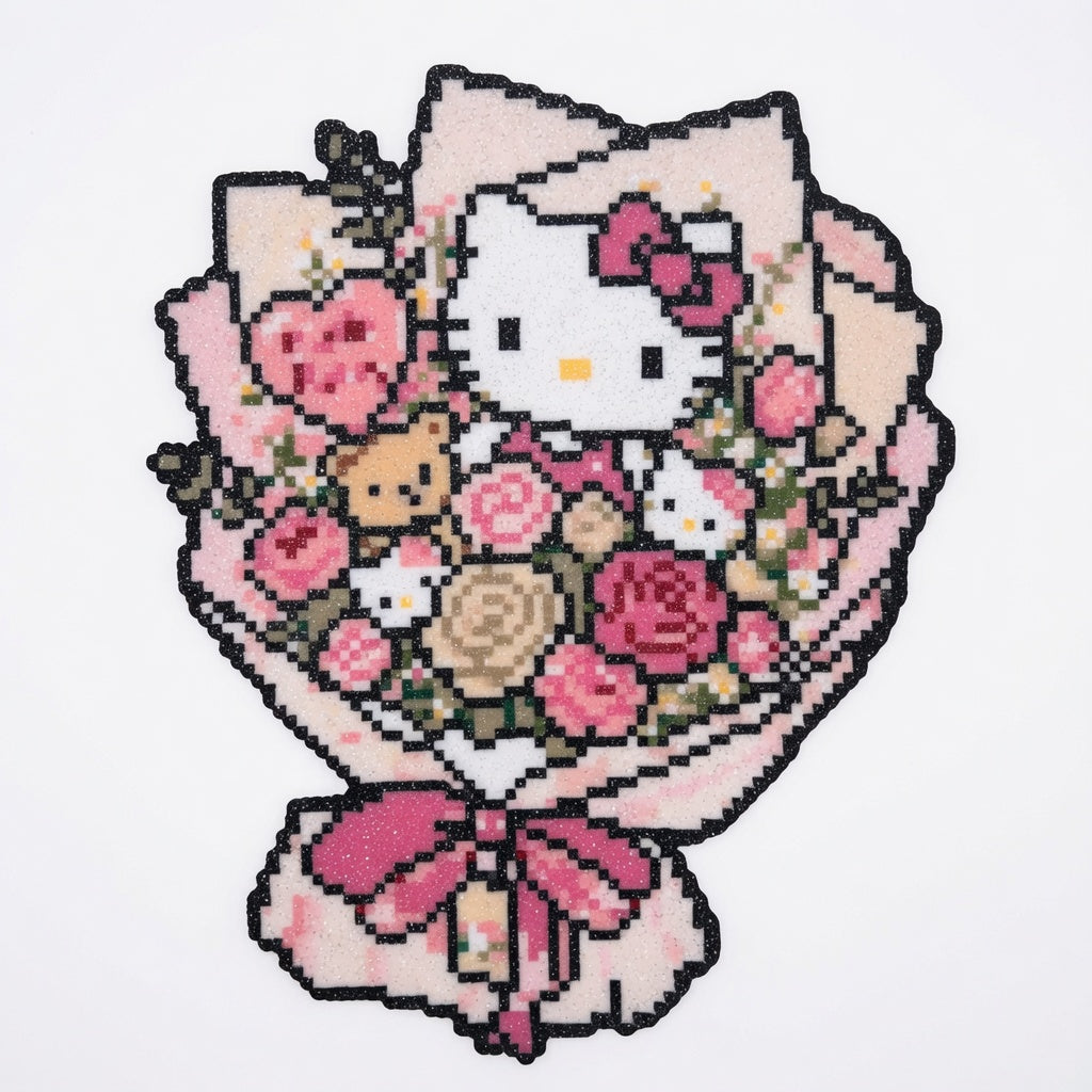 Bouquets Perler beads finished product