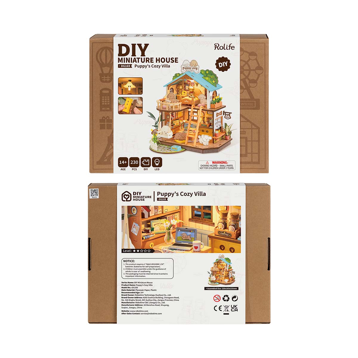 Rolife Puppy's Cozy Villa DIY Miniature House DG169