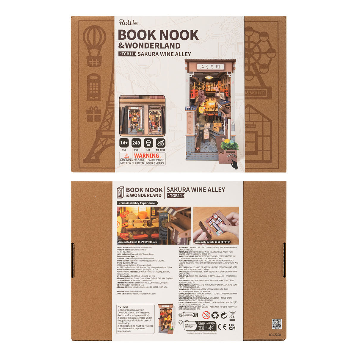 Rolife Sakura Wine Alley DIY Book Nook TGB11