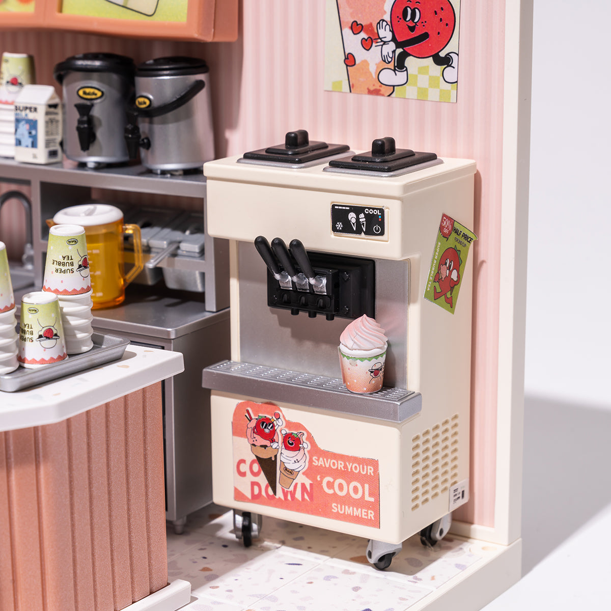 Rolife Super Creator Double Joy Bubble Tea DIY Miniature House Kit DW006