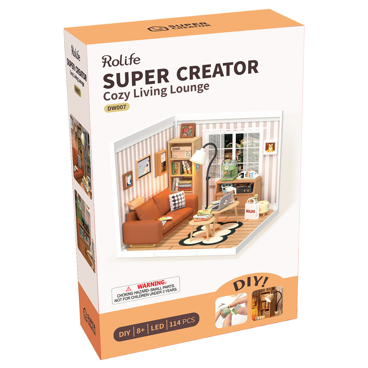 Rolife Cozy Living Lounge Super Creator Miniature House DW007