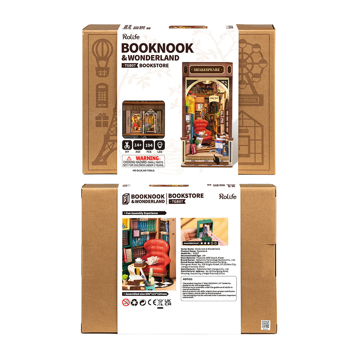 Rolife Bookstore DIY Book Nook Kit TGB07