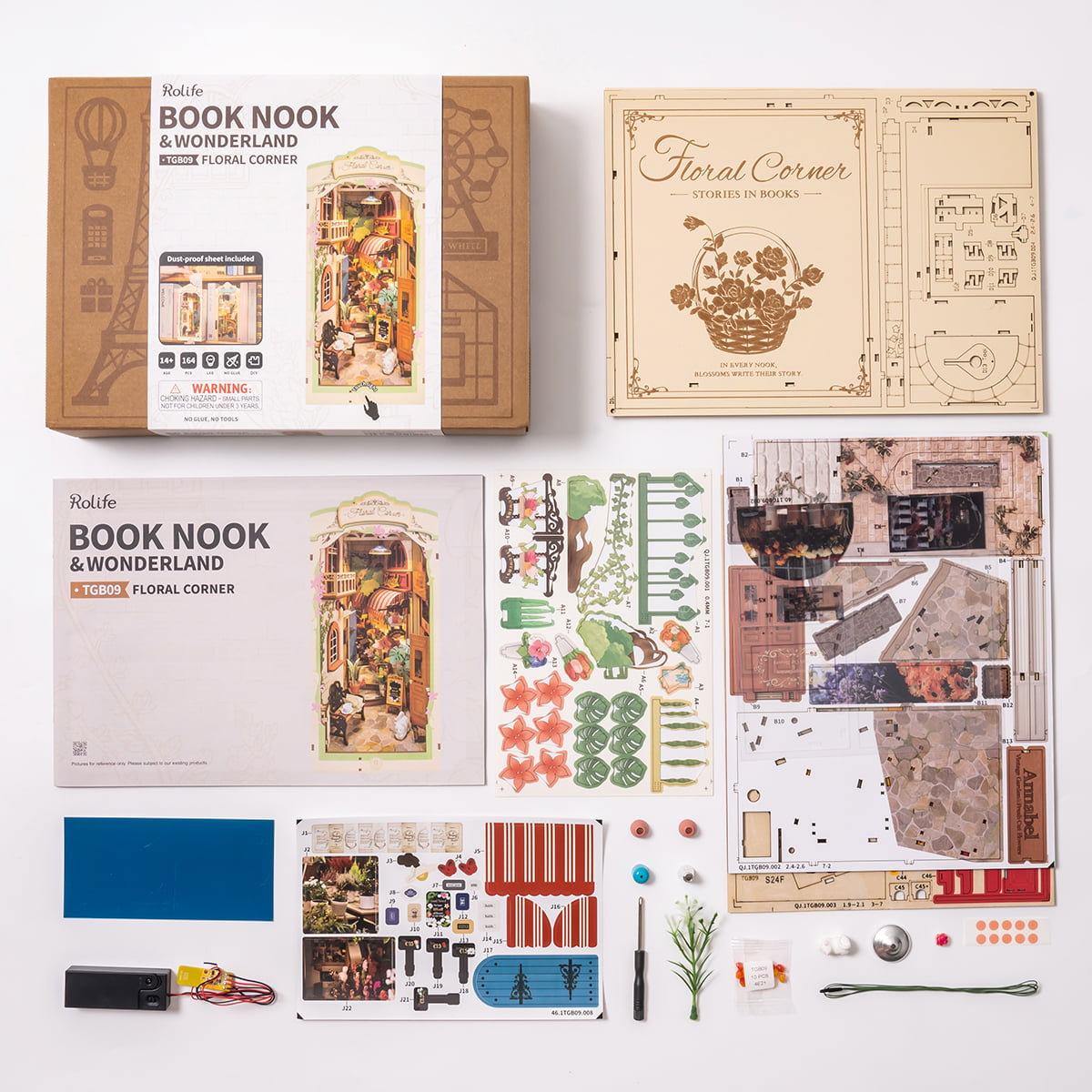 Rolife Floral Corner DIY Book Nook Kit TGB09