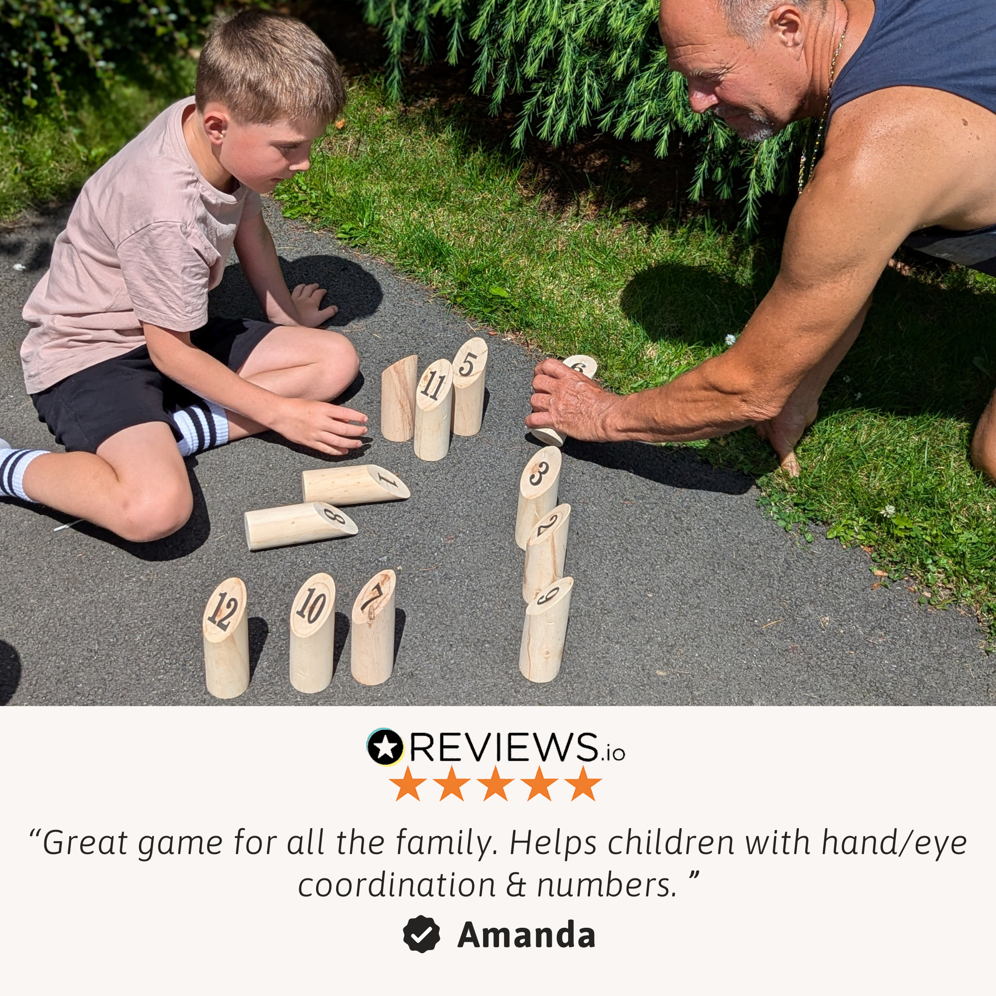 Skittles Game - Wooden Number Skittles