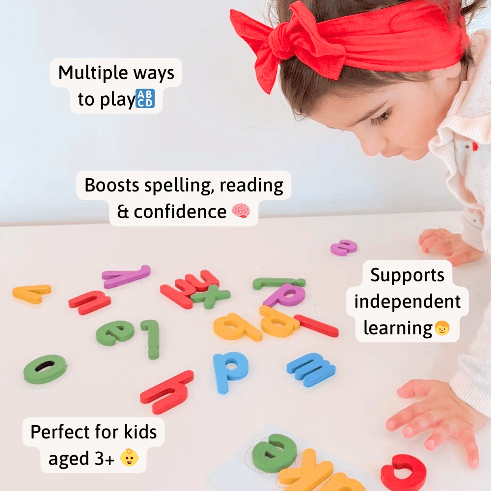 Kids' Spelling Game - Wooden Letters & Word Cards
