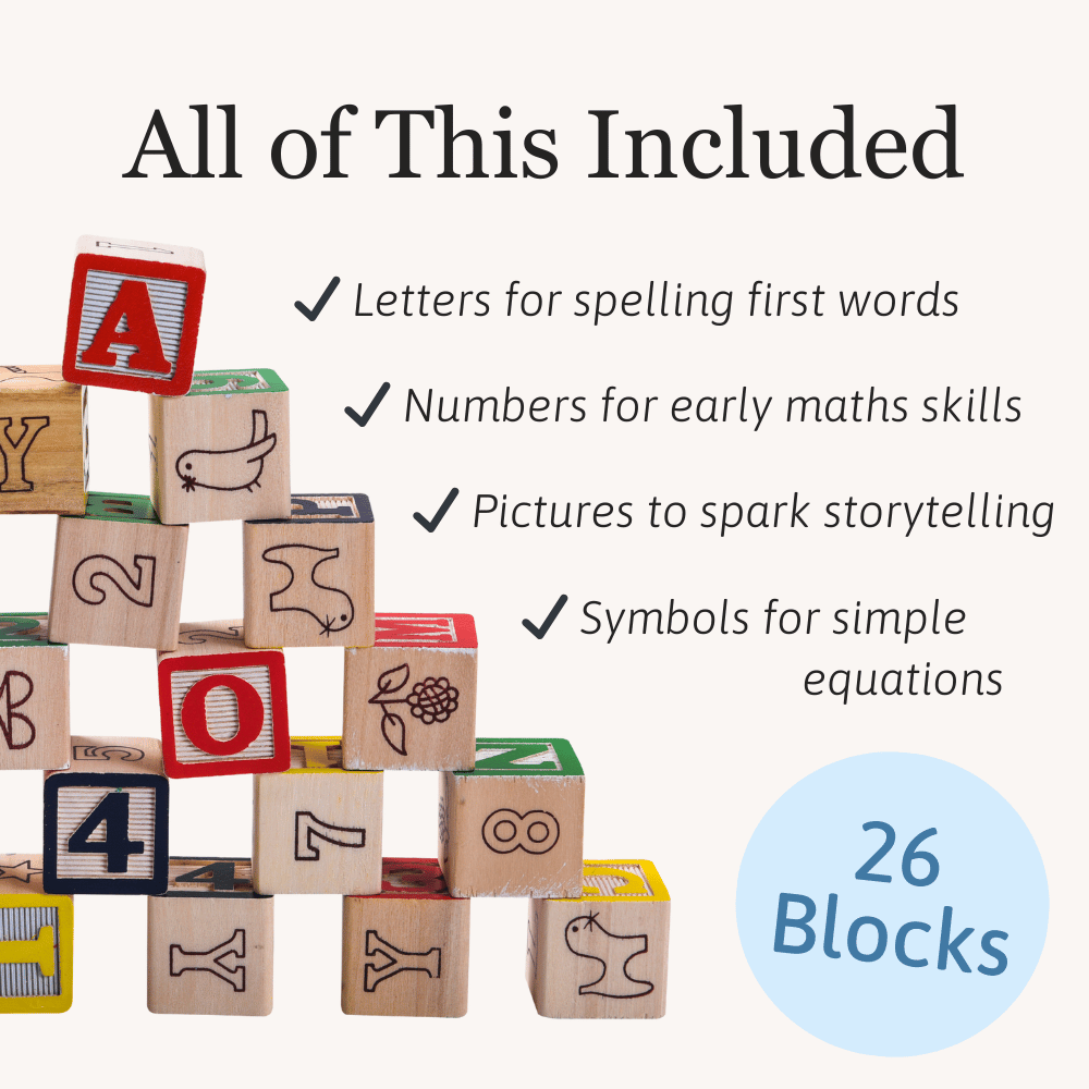 Alphabet Wooden Blocks - Kids Building Blocks