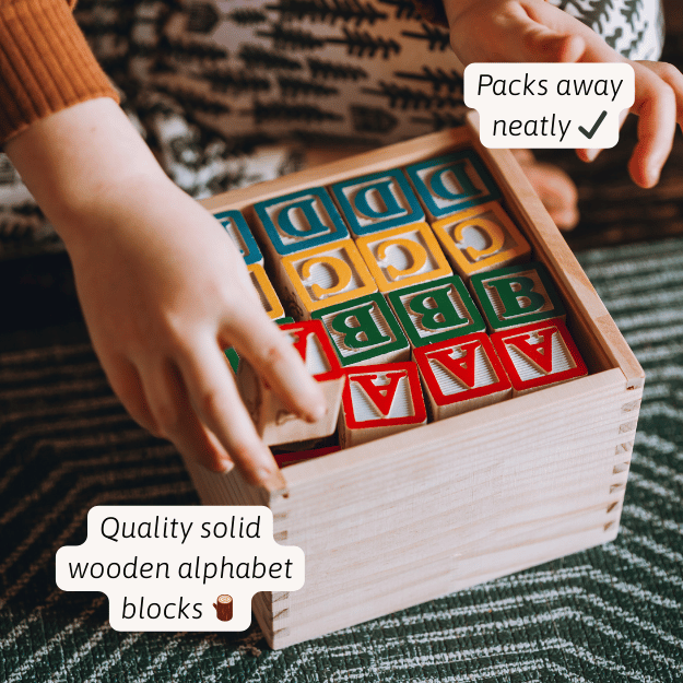 Alphabet Wooden Blocks - Kids Building Blocks
