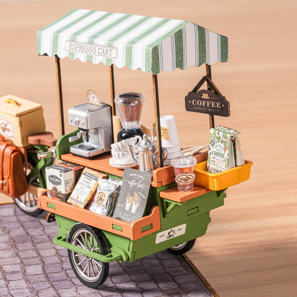 Rolife Aromatic Coffee Cart DIY Miniature House DG182