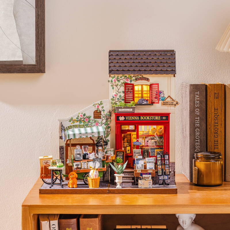 Rolife Aromatic Coffee Cart DIY Miniature House DG182