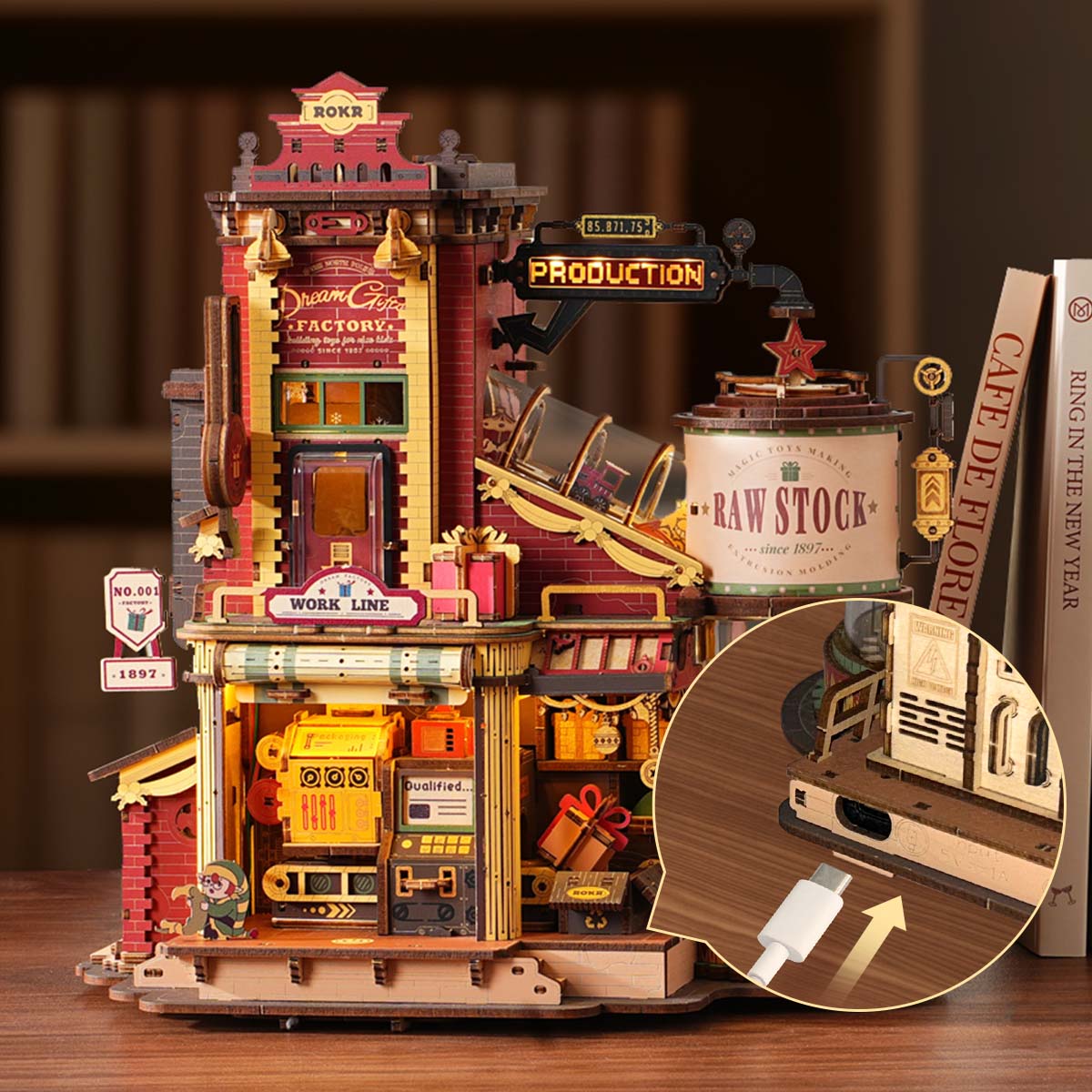ROKR Dream Gift Factory Wooden Music Box EAB01