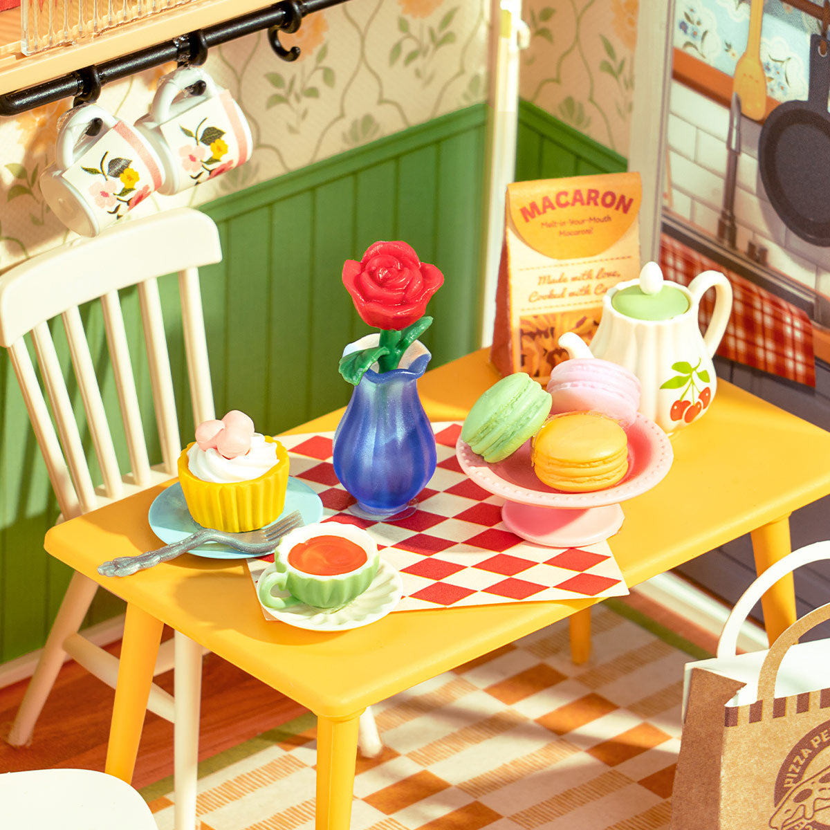 Rolife Floral Dining Room DIY Miniature House DWS06B