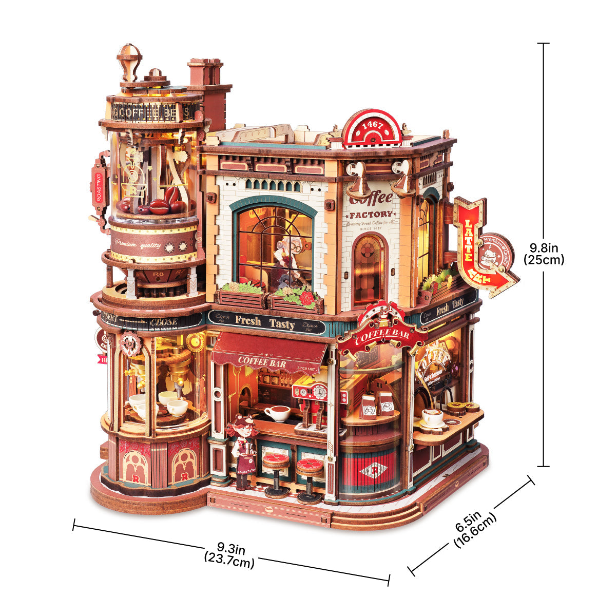 ROKR Dream Coffee Factory Music Box Wooden 3D Puzzle EAB02