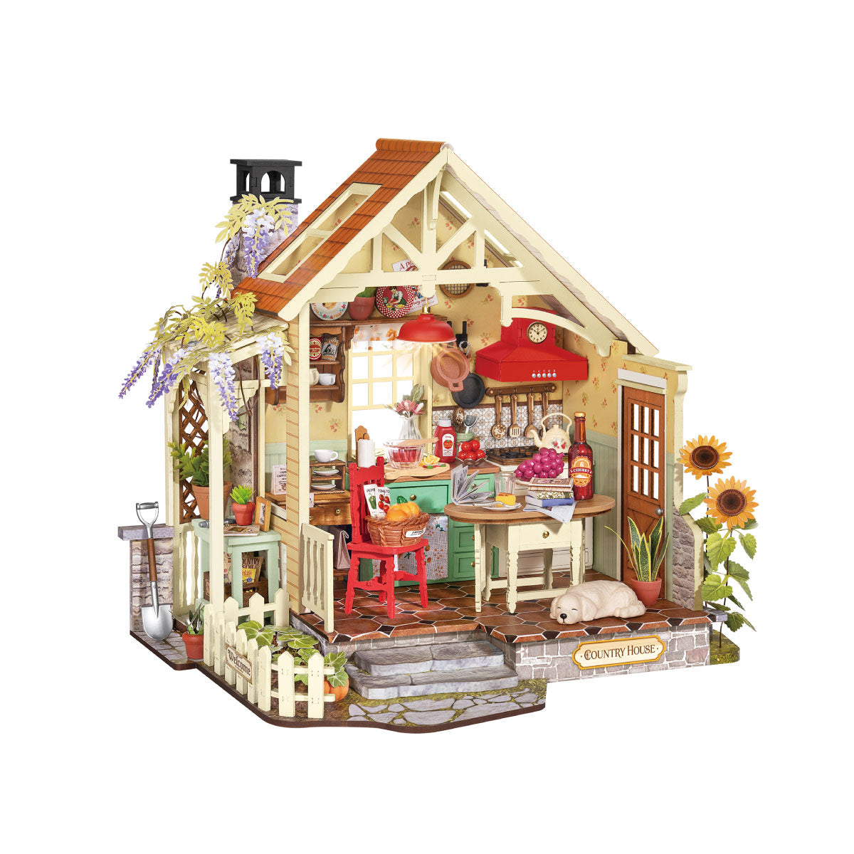 Rolife Sunlit Farmhouse Kitchen DIY Miniature House DH101