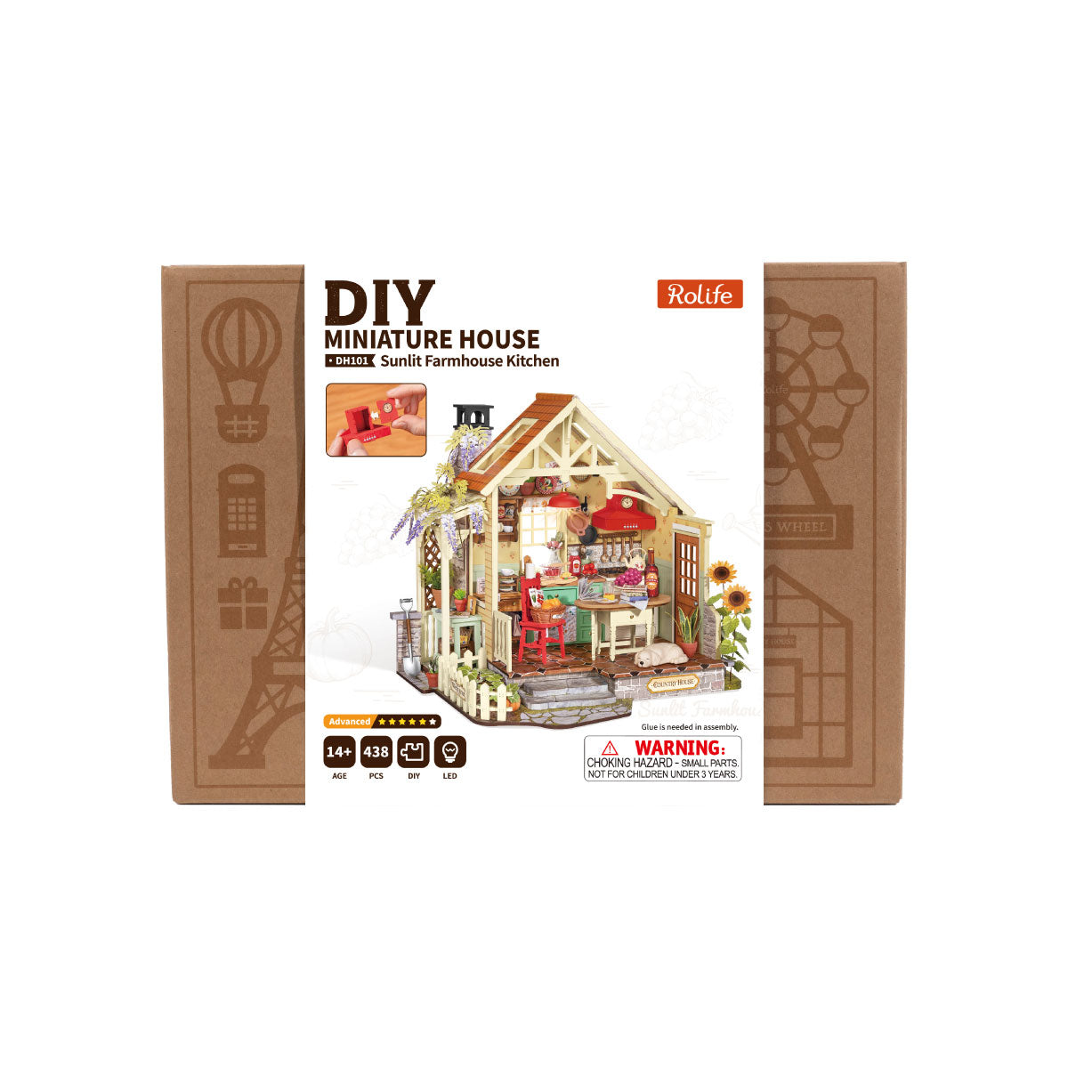 Rolife Sunlit Farmhouse Kitchen DIY Miniature House DH101