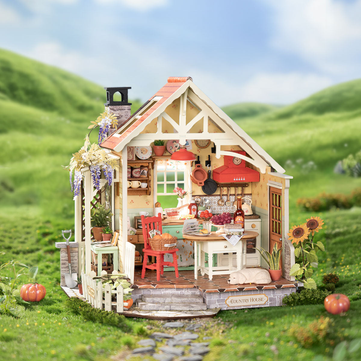 Rolife Sunlit Farmhouse Kitchen DIY Miniature House DH101