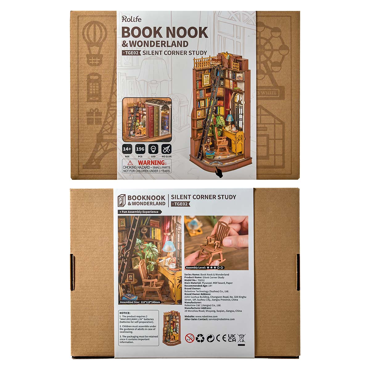 Rolife Silent Corner Study DIY Book Nook TGE02