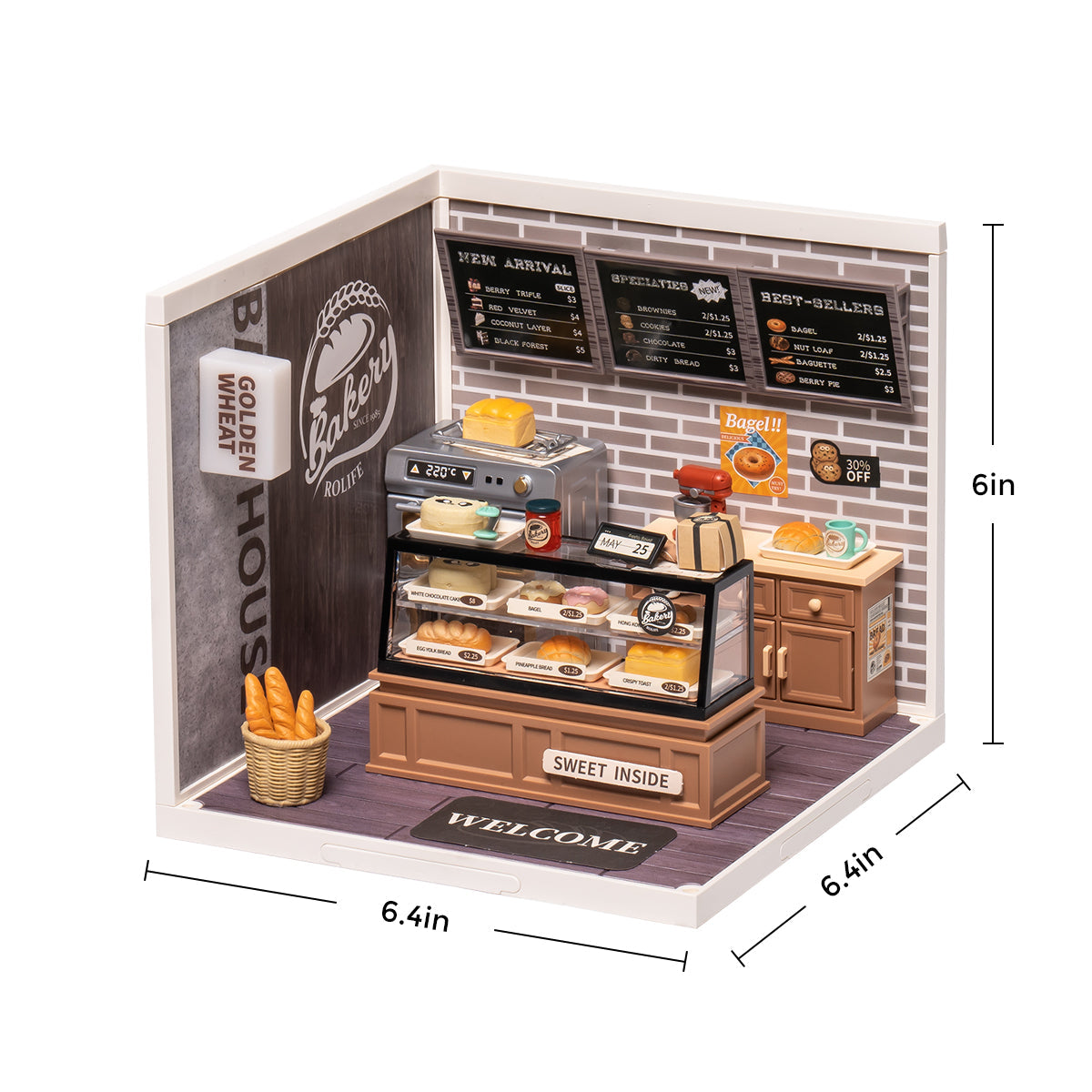 Rolife Super Creator Golden Wheat Bakery DIY Miniature House Kit DW005
