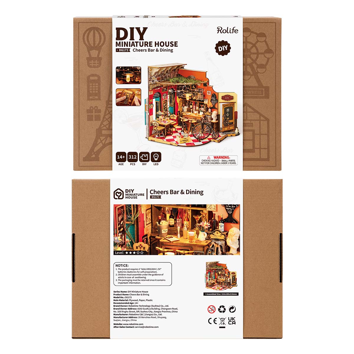 Rolife Cheers Bar & Dining DIY Miniature House DG173