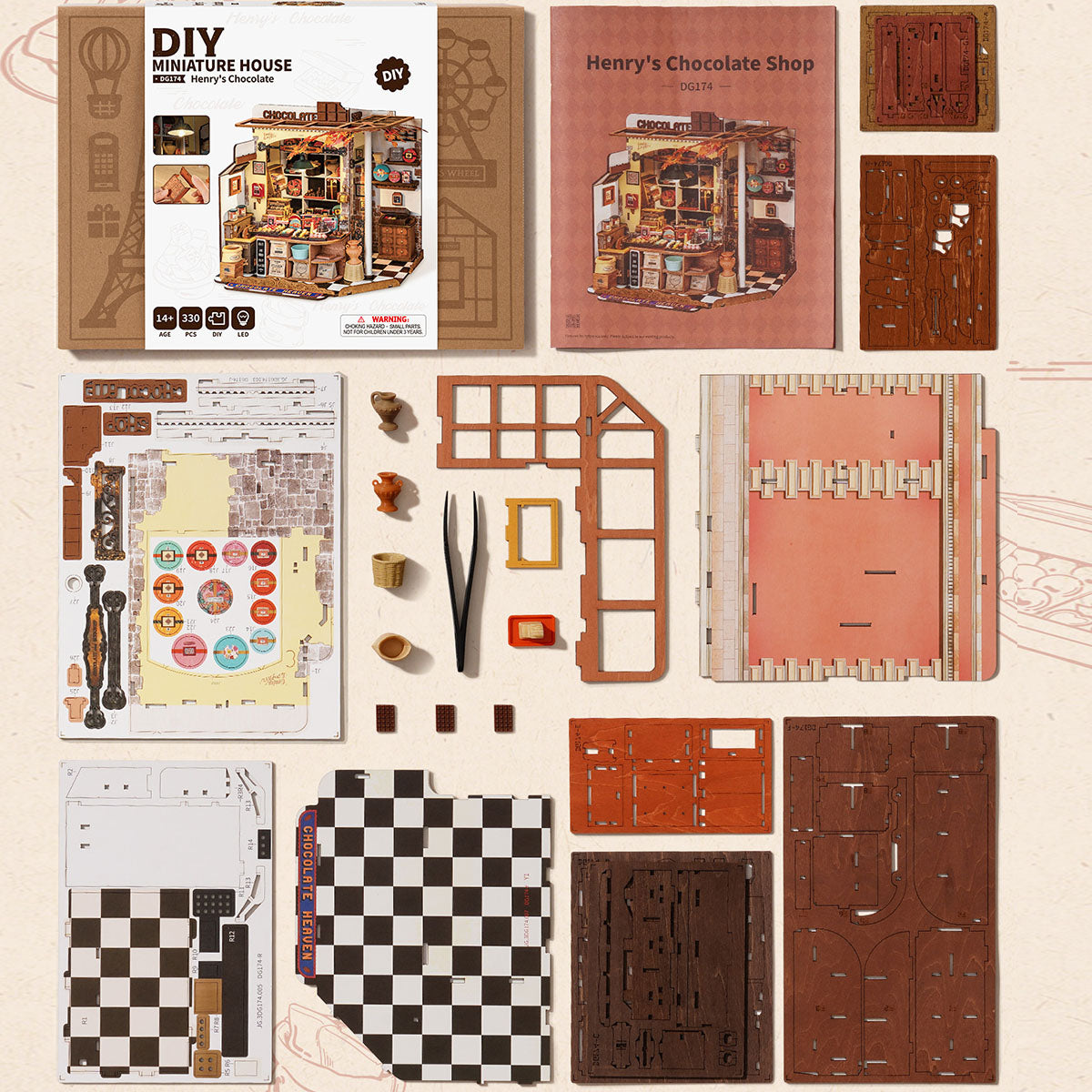 Rolife Henry's Chocolate DIY Miniature House DG174
