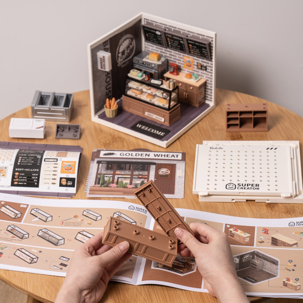 Rolife Super Creator Golden Wheat Bakery DIY Miniature House Kit DW005